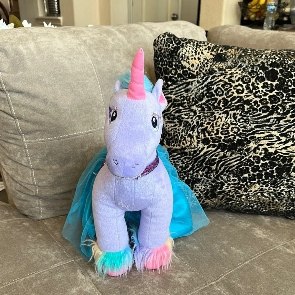 Build-A-Bear Purple and Blue Unicorn Stuffed Animal